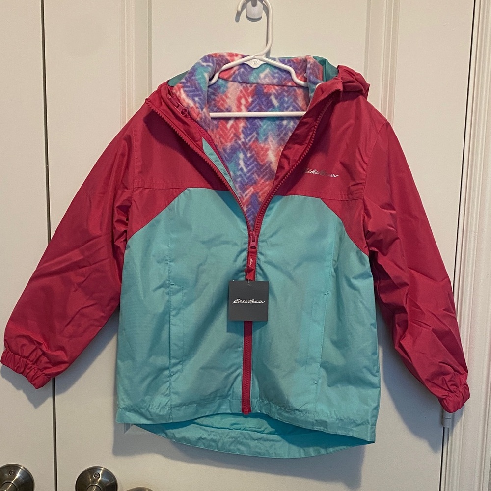 Eddie Bauer Kids' Pink and Aqua Raincoat